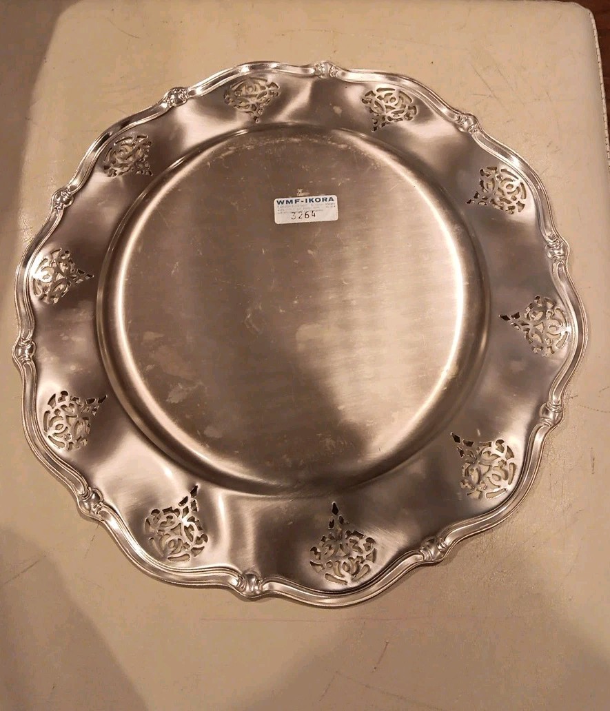 Vntg WMF Ikora Silver Plate Footed Serving Dish - Germany - photo 5