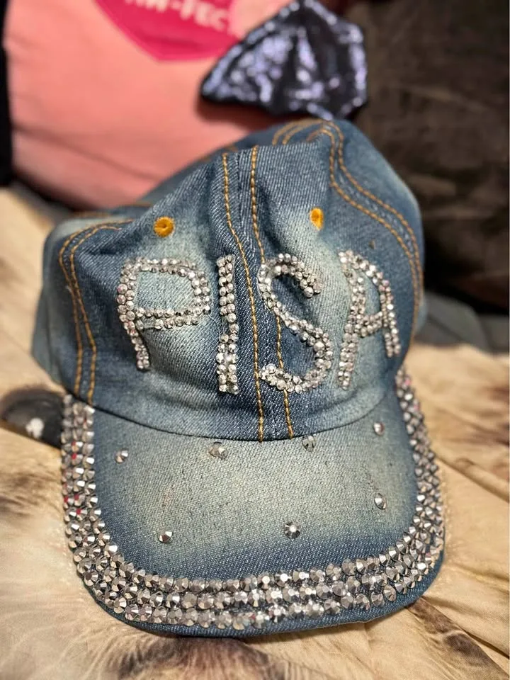 Rhinestone Denim Baseball Cap thumbnail