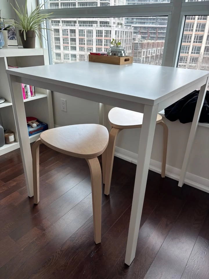 Dining table with 2 stools - photo 2