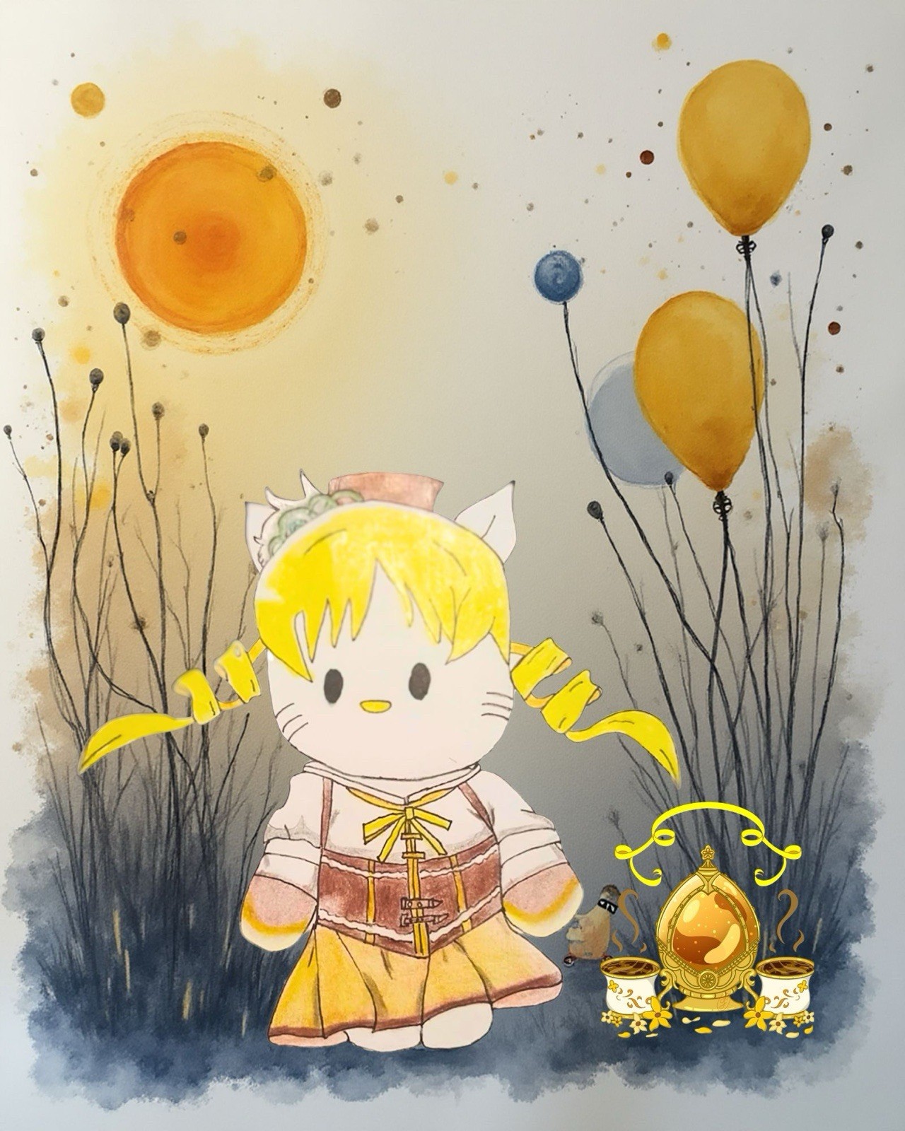 Madoka Magica Mami Tomoe x Hello Kitty Canvas Art - photo 3