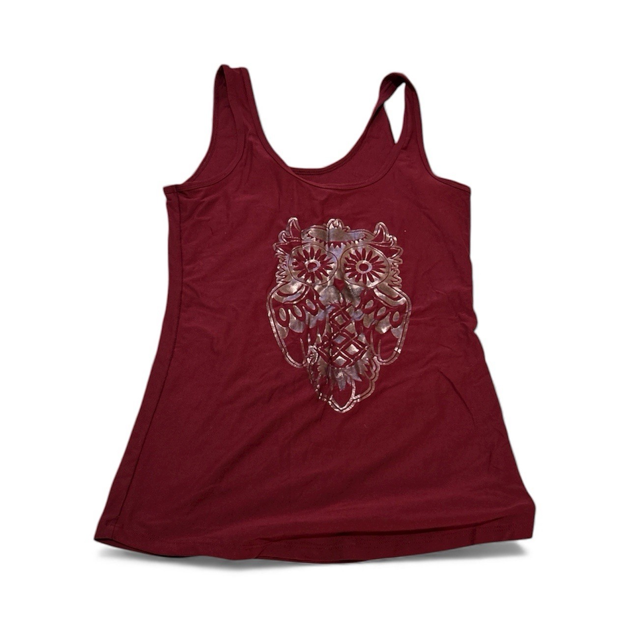 No Boundaries Women's Maroon Tank Top Size M Tribal Owl