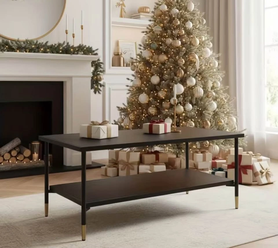 47.2" Rectangular Coffee Table - Steel Frame, Tapered Legs - photo 2