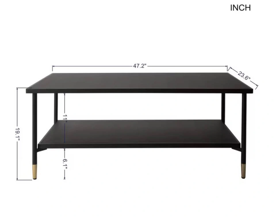 47.2" Rectangular Coffee Table - Steel Frame, Tapered Legs - photo 5