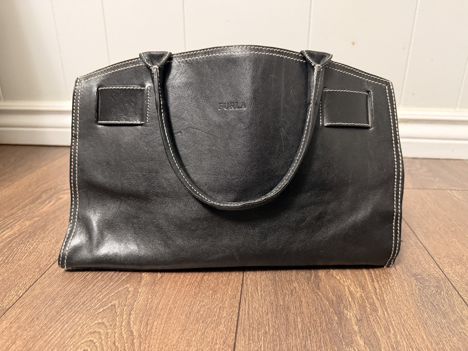 Furla Vittoria M Tote Handbag Nero Black Genuine Leather - photo 4