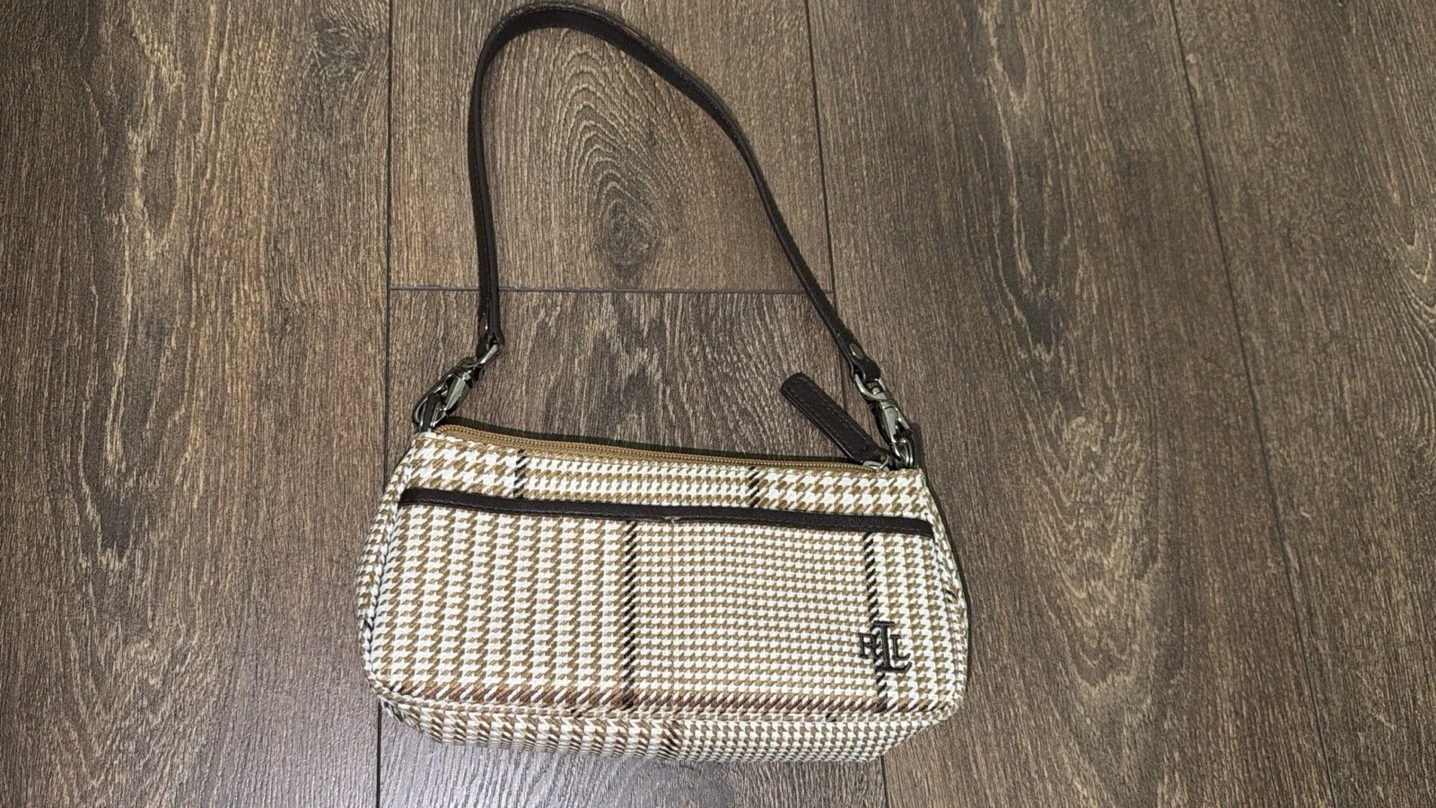 Ralph Lauren Plaid Houndstooth Small Shoulder Bag