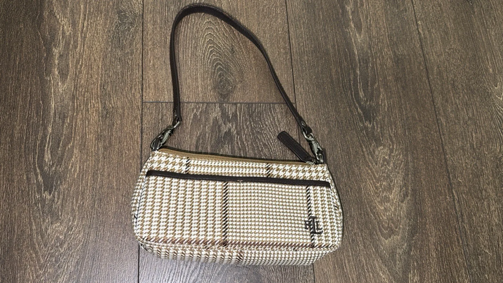 Ralph Lauren Plaid Houndstooth Small Shoulder Bag - photo 2