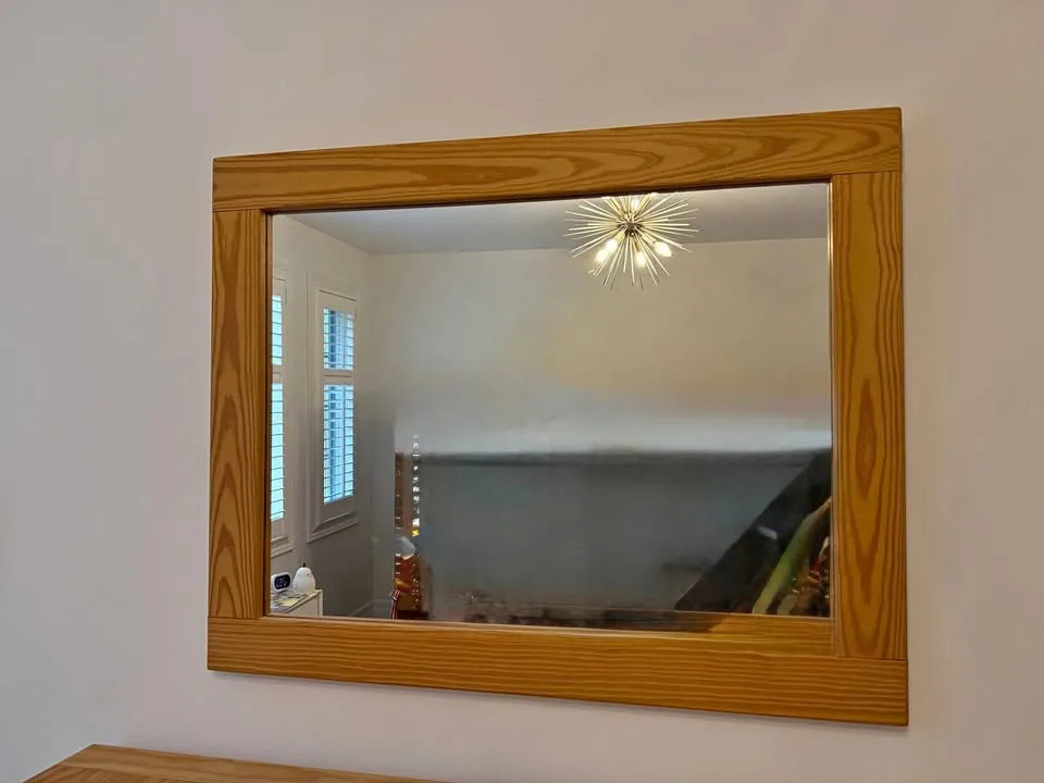 Crate Design mirror, solid pine, like new condition thumbnail