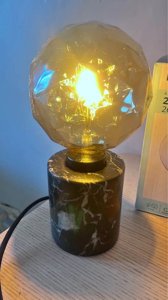 Marble IKEA Table Lamp + Spare Bulb – $20