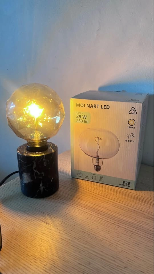 Marble IKEA Table Lamp + Spare Bulb – $20 - photo 2