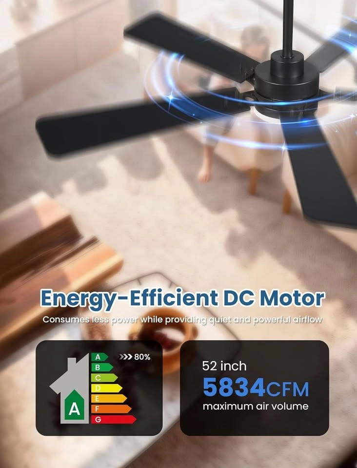 52 Inch Ceiling Fan with Lights and Remote - photo 4