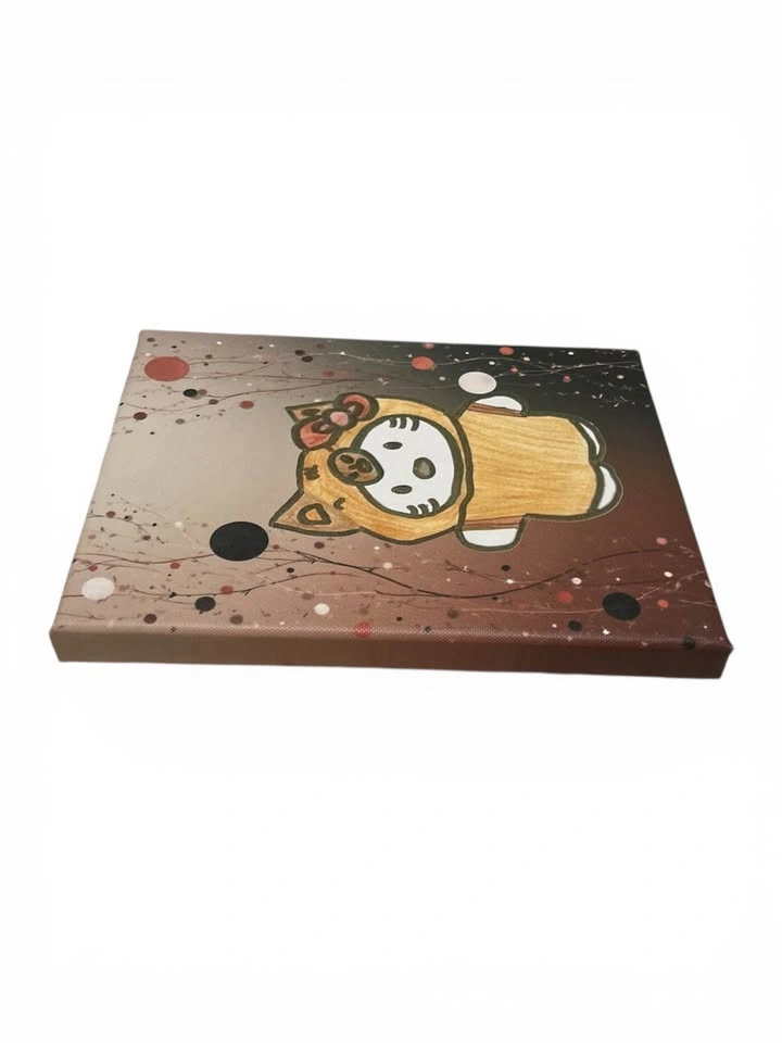 Cute Hello kitty X Capybara on a canvas 8x10 - photo 2