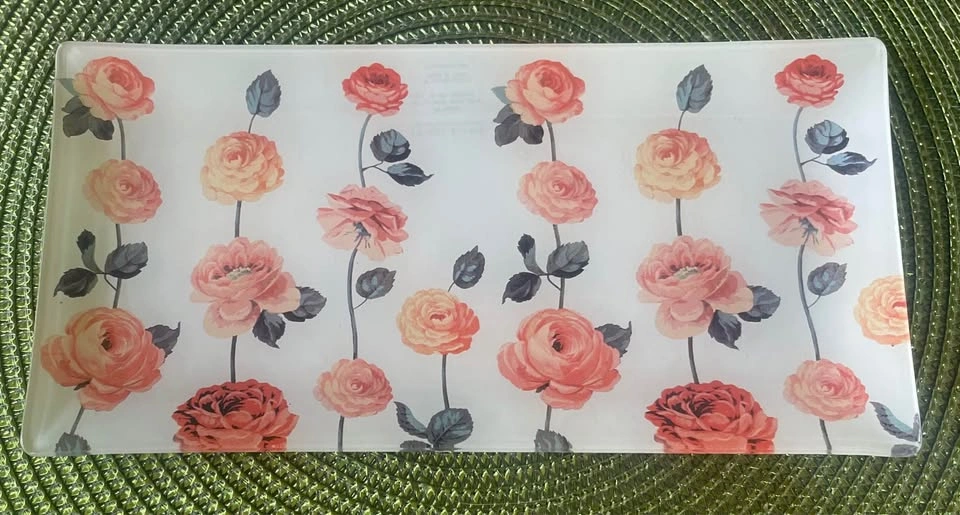 LOVELY & CHARMING FRINGE STUDIO RECTANGULAR FLORAL GLASS TRAY AP - photo 2