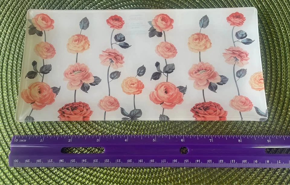 LOVELY & CHARMING FRINGE STUDIO RECTANGULAR FLORAL GLASS TRAY AP - photo 3