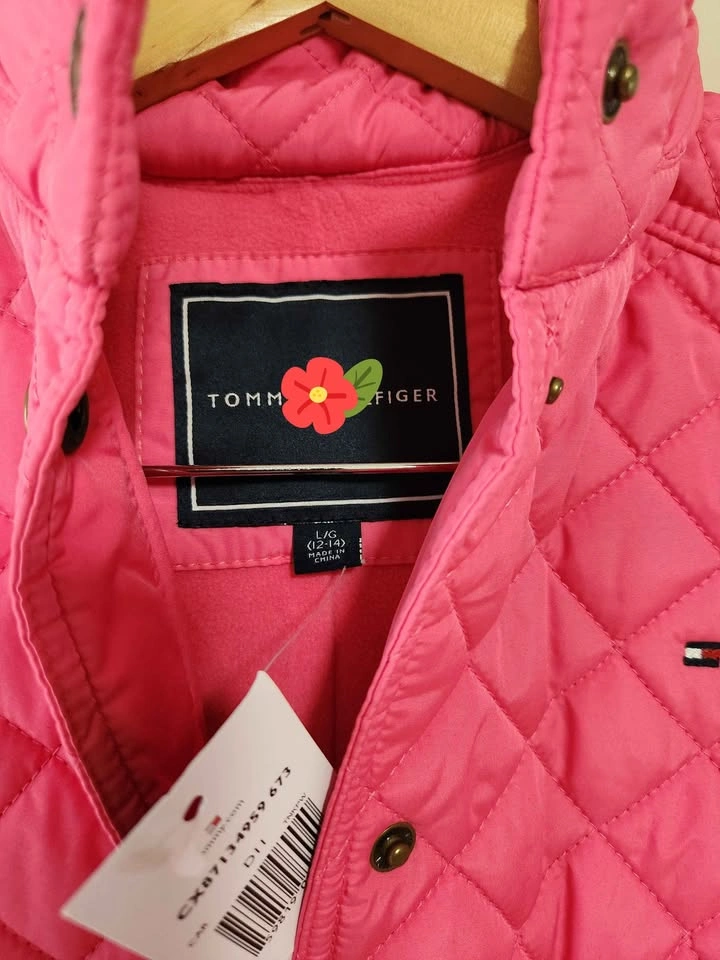 Tommy Hilfiger Girl's Pink Quilted Barn Jacket - Large (12-14) - photo 5