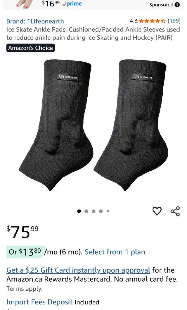 1lifeonearth Ankle Pads for Hockey & Skating