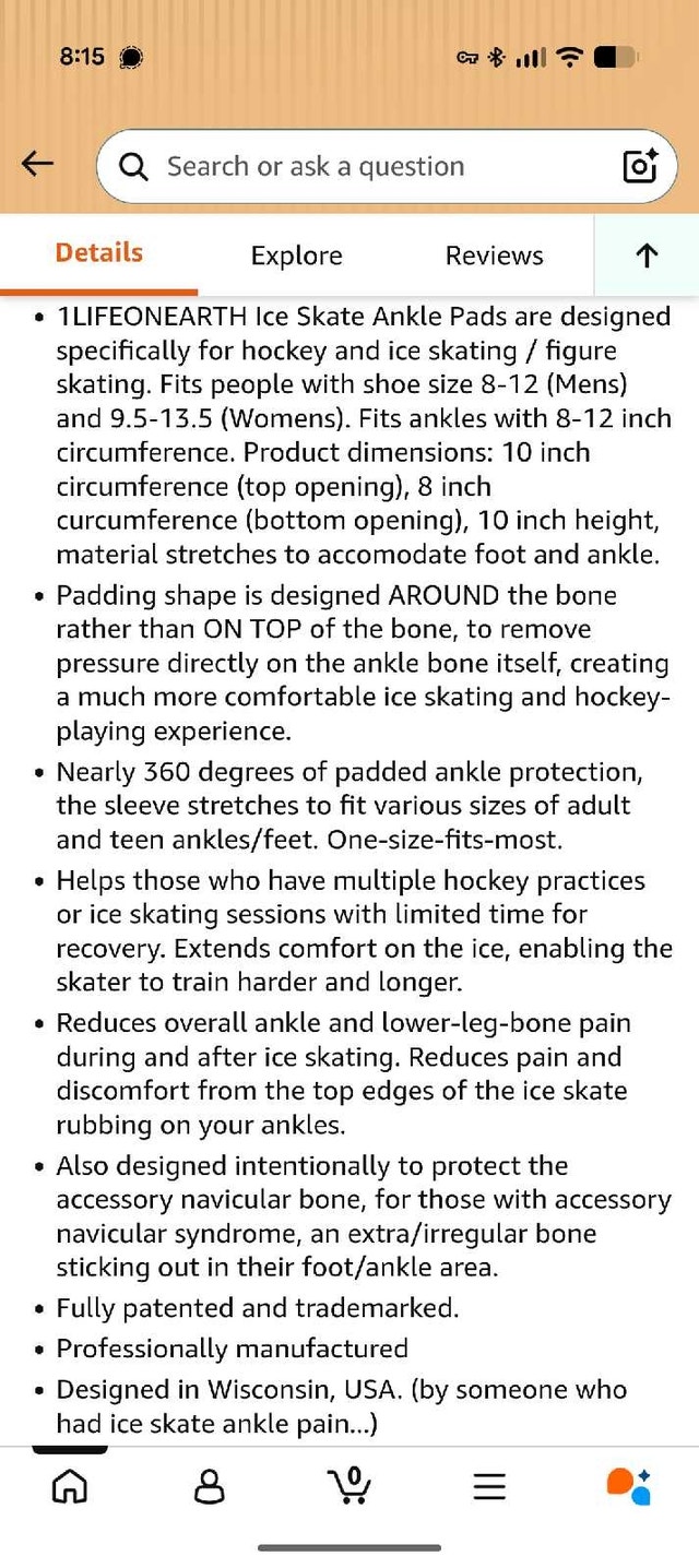 1lifeonearth Ankle Pads for Hockey & Skating - photo 3