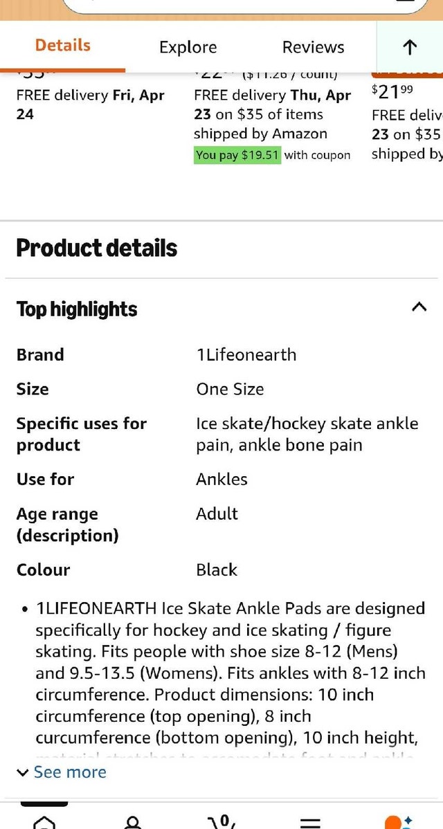 1lifeonearth Ankle Pads for Hockey & Skating - photo 4