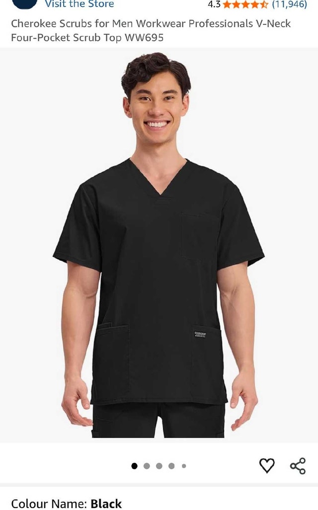 Black Men's Scrubs Top - photo 2