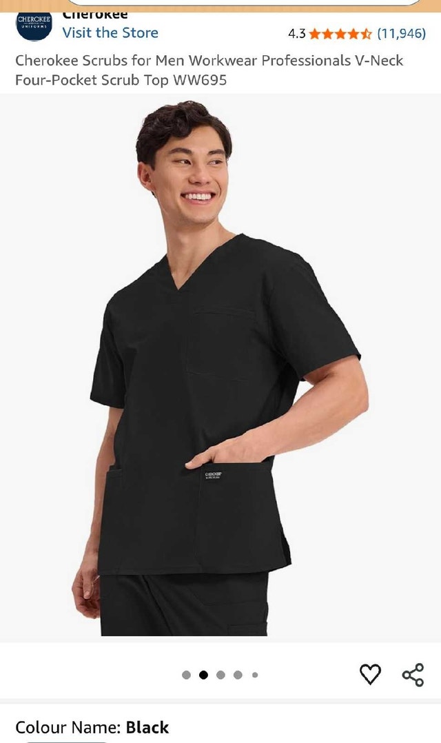 Black Men's Scrubs Top - photo 3