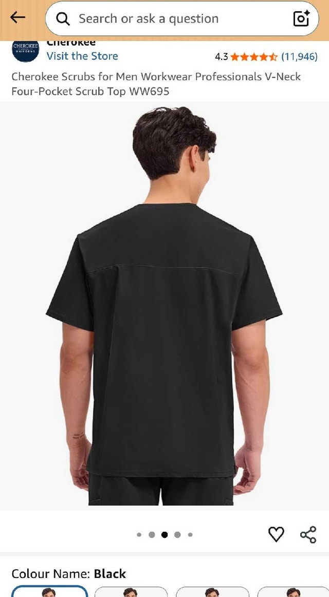 Black Men's Scrubs Top - photo 4
