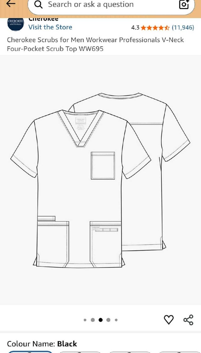 Black Men's Scrubs Top - photo 5