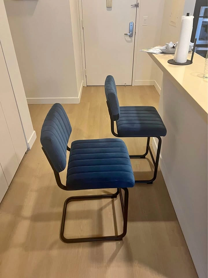 Counter stools tufted velvet