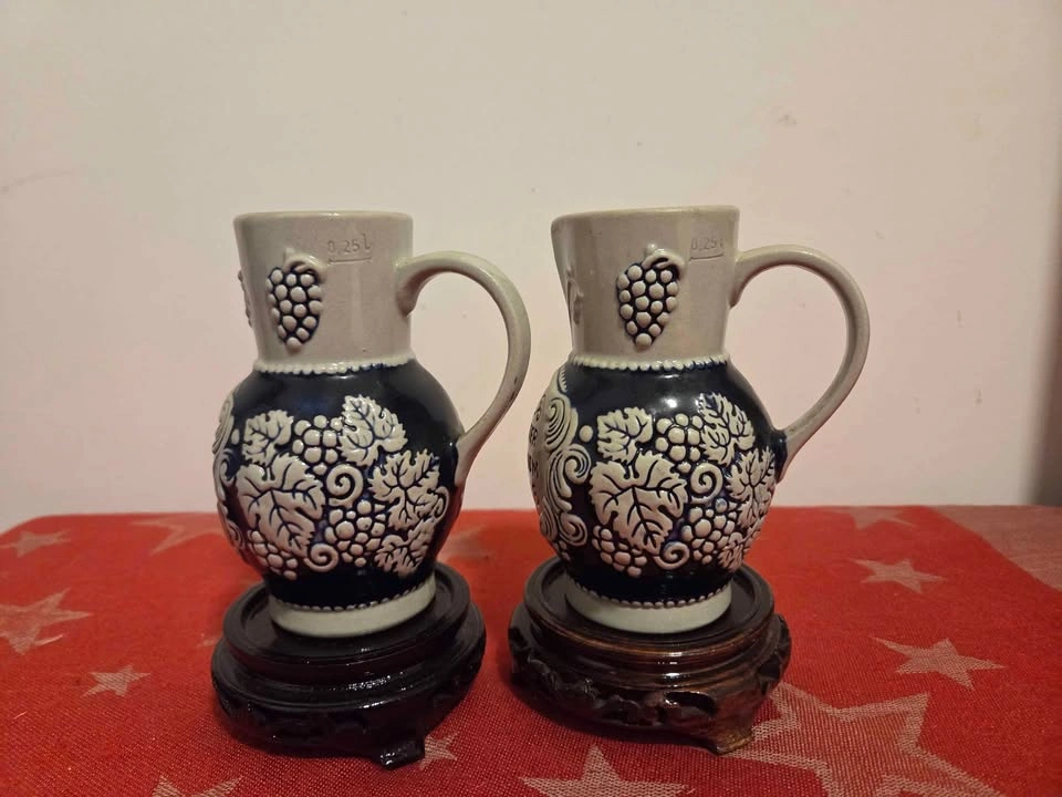 Vintage West German MARZI & REMY Salt Glaze Cobalt Pitcher #2956 - photo 3