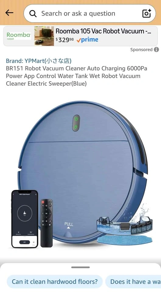 BR151 Robot Vacuum Cleaner Auto Charging Mop - photo 3