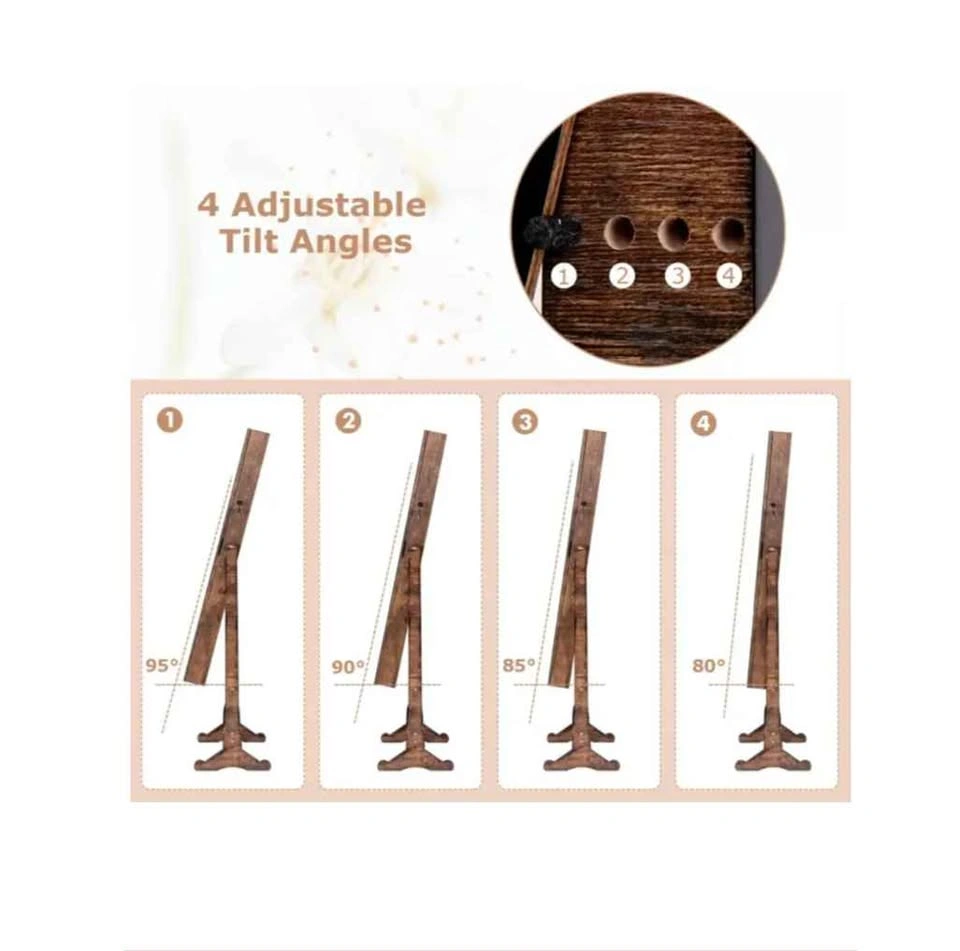 Free Standing Jewelry Cabinet with Lights, Rustic Brown - photo 3