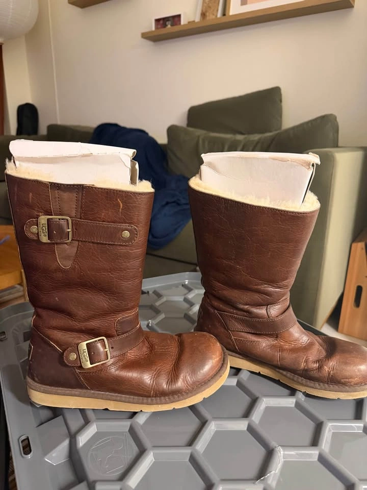 UGG Kensington Tall Leather Boots – Brown, Size 7 - photo 3