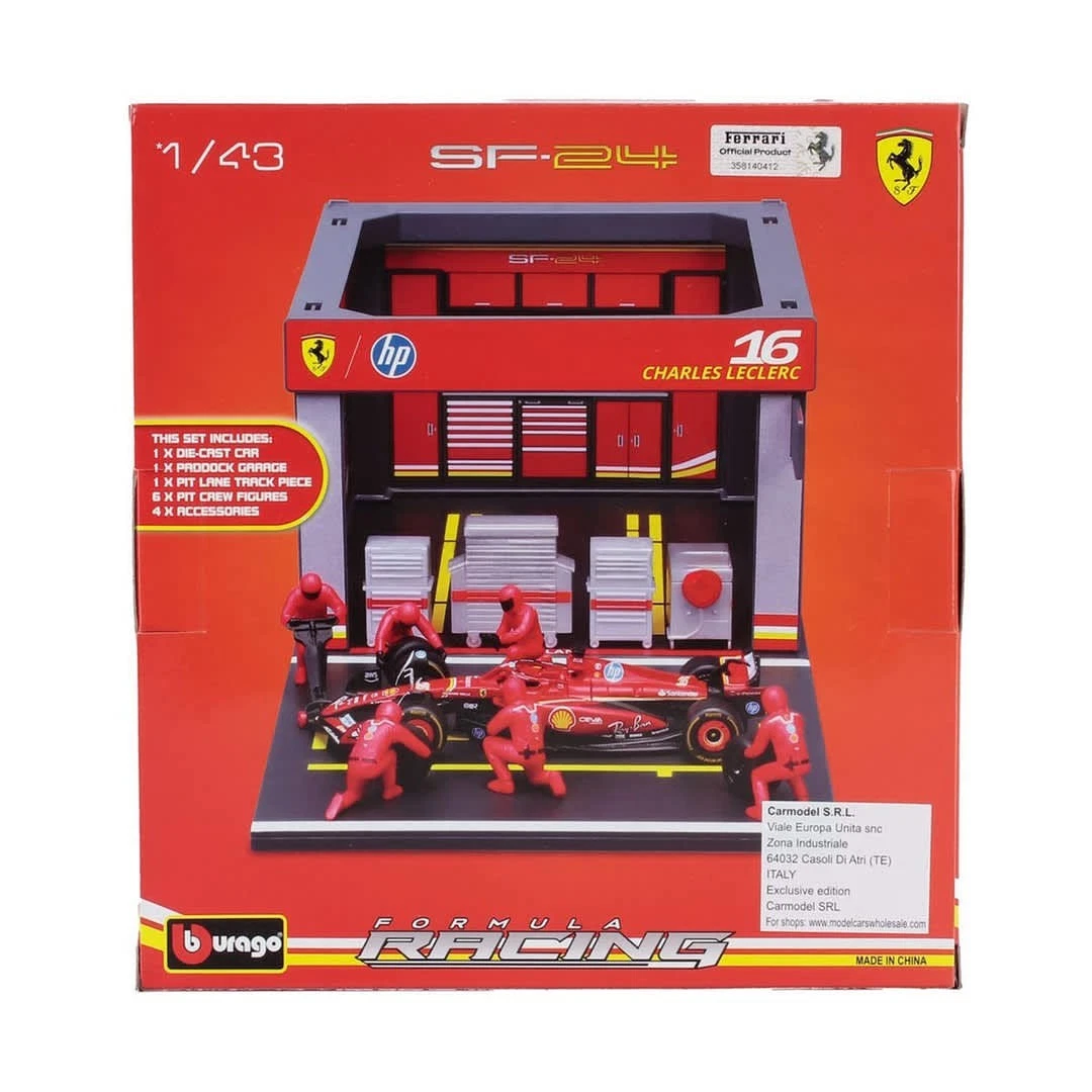 Bburago Ferrari SF-24 F1 1:43 Deluxe Paddock Set 3 Cars - photo 3