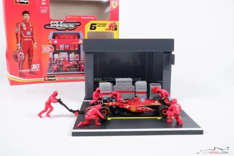 Bburago Ferrari SF-24 F1 1:43 Deluxe Paddock Set 3 Cars - photo 4