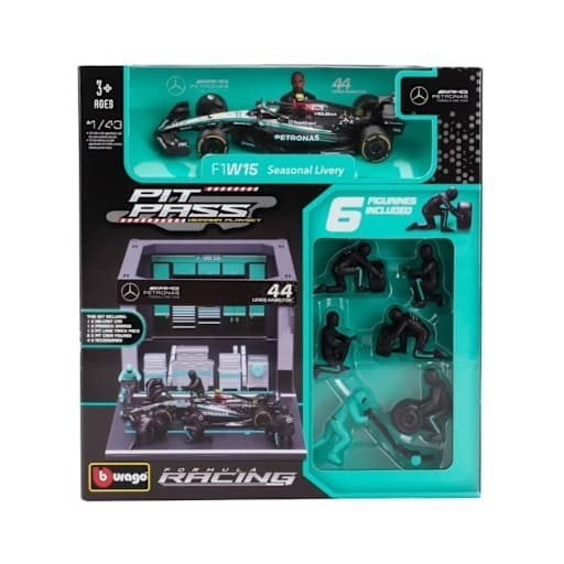 Bburago Mercedes-AMG F1 W15 1:43 Deluxe Paddock Set 3 Cars Pit C - photo 3