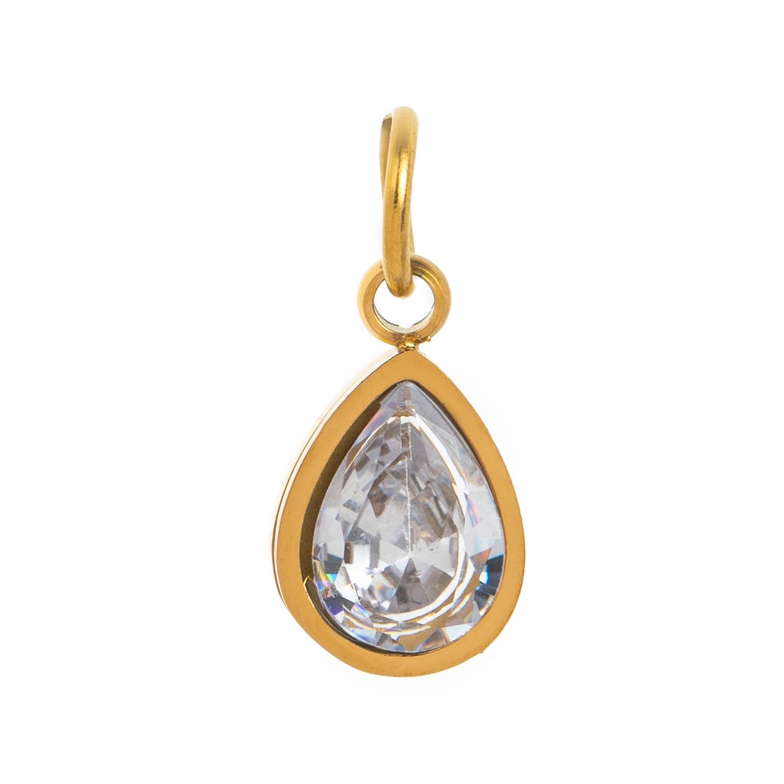 18K Gold Plated Stainless Steel Birthstone Charm Pendant Necklac