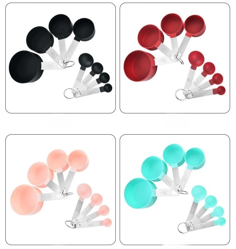 TAN.Rii Measuring Cups Spoons Set 8pc Silicone Stainless Steel - photo 5