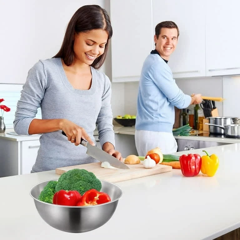 NEW! SET OF TWO, 2 Bowls - Mixing Bowls 3.5L 3.7qt-201 Stainless - photo 2