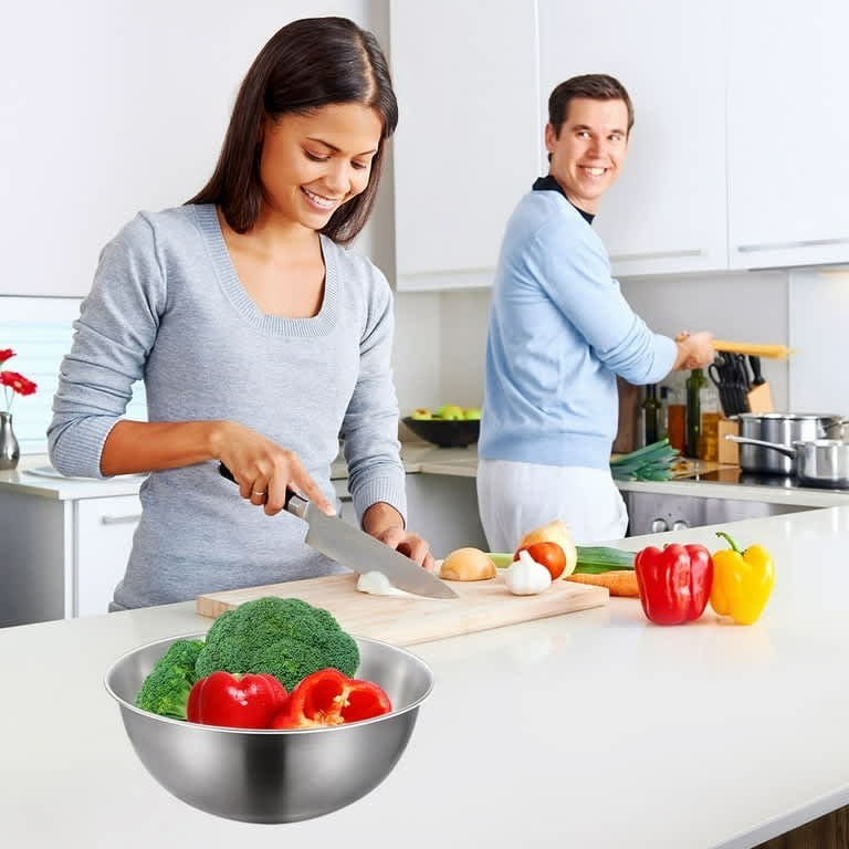 Set of 2 Stainless Steel Mixing Bowls - 14L/15qt - photo 2