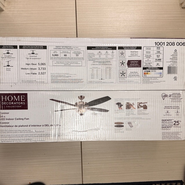 Home Decorators Collection Connor 1.37m Brushed Nickel Ceiling F - photo 3