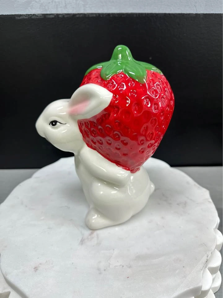 Ceramic Bunny with Strawberry Decor - photo 2