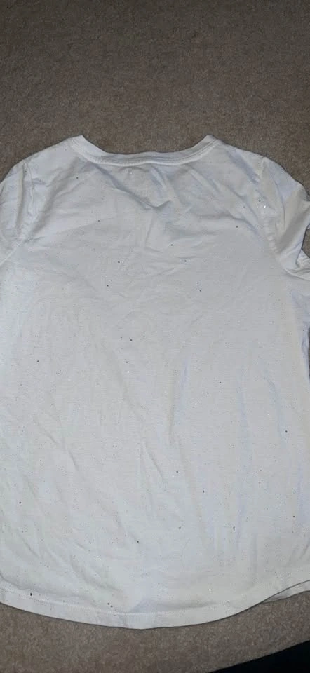 Girls White Sparkle T-Shirt – Cat & Jack – Size Large 10/12 - photo 3