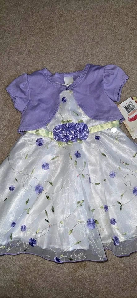 New Toddler Girls Dress 2T – Purple Floral Party Dress w/ Bolero