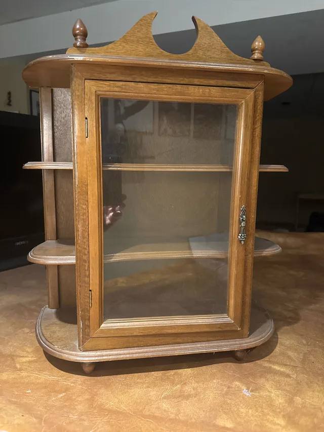 Wooden display cabinet wiith glass door thumbnail