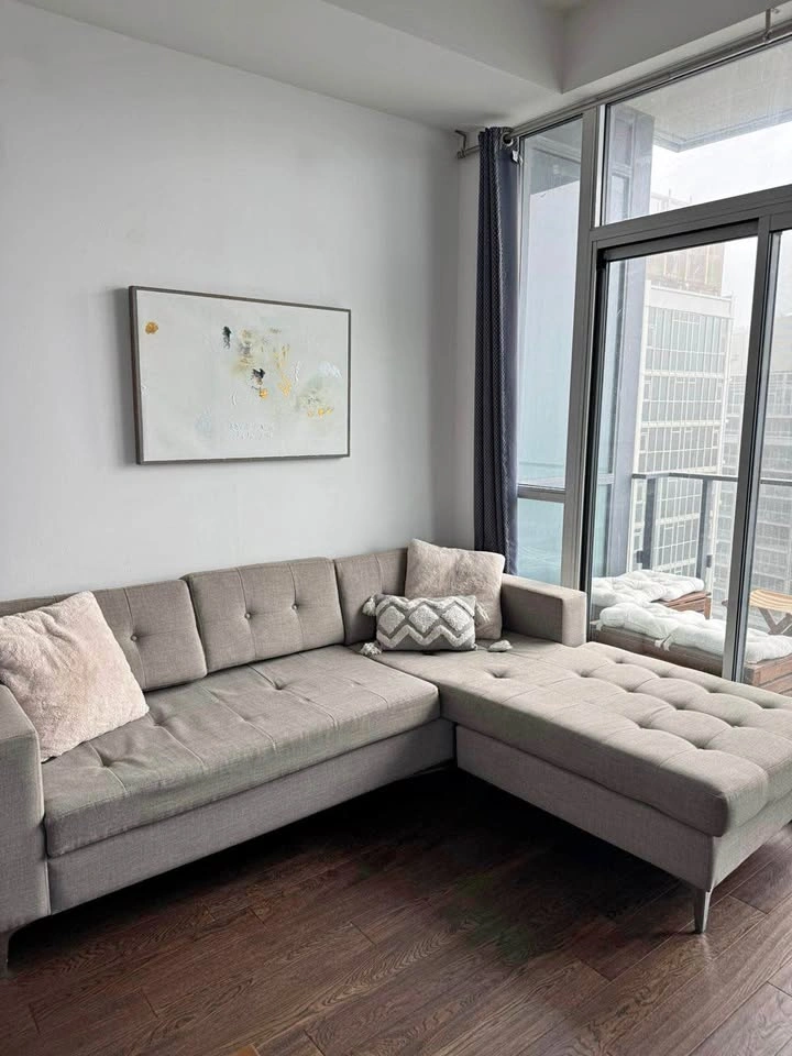 Gray L-Shaped Sofa - Great Condition - Pick Up Only