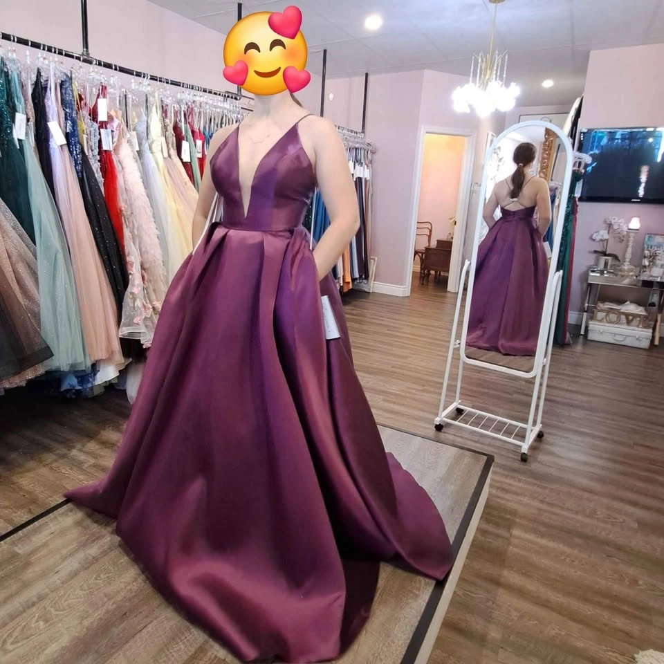 Collette Plum Prom Dress with Pockets - Size 4