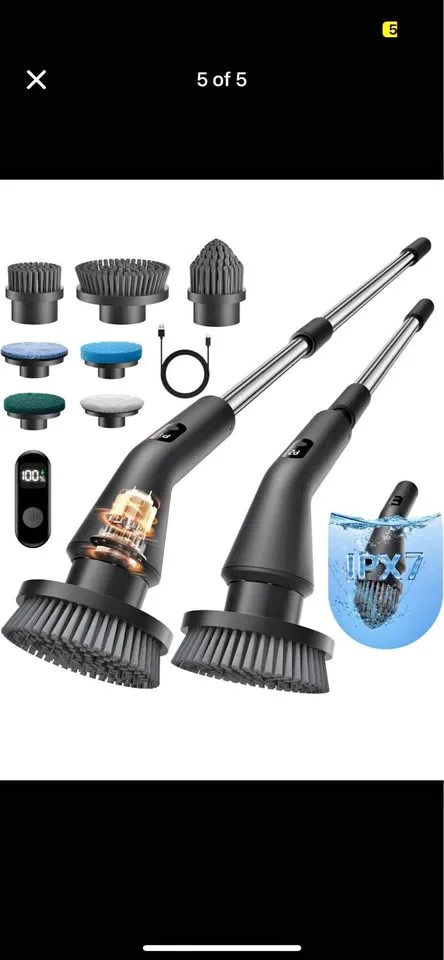 Electric Spin Scrubber, Cordless Cleaning Brush thumbnail
