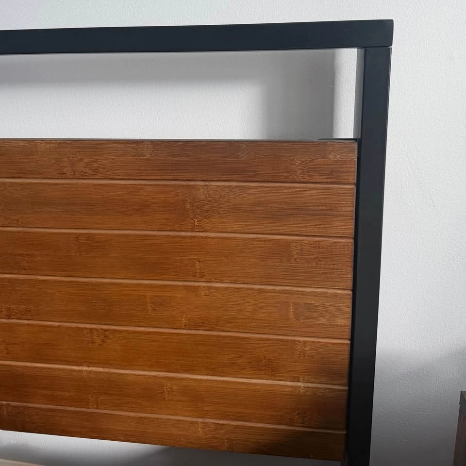 Mid-Century Modern Queen Platform Bed – Wood & Metal Frame - photo 3