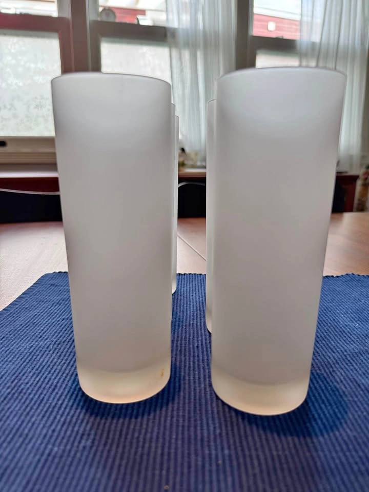 11 Vintage MCM Frosted Collins Glasses