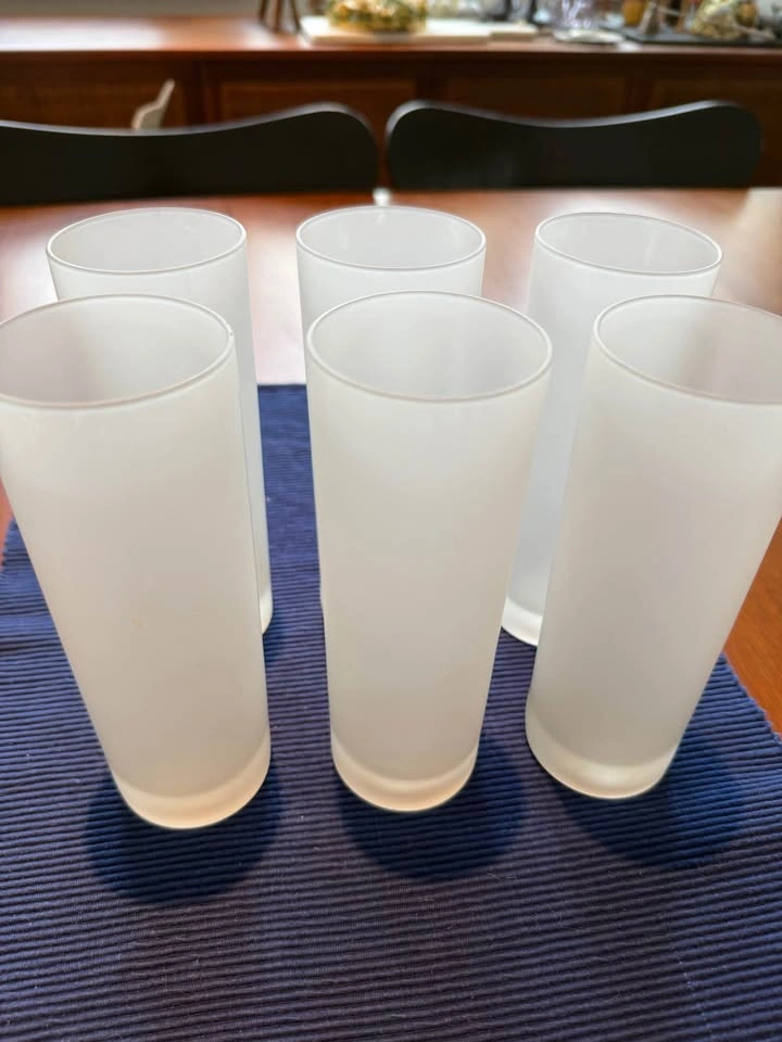 11 Vintage MCM Frosted Collins Glasses - photo 4