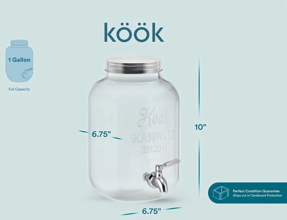 Glass Beverage Dispenser with Metal Spigot - photo 3