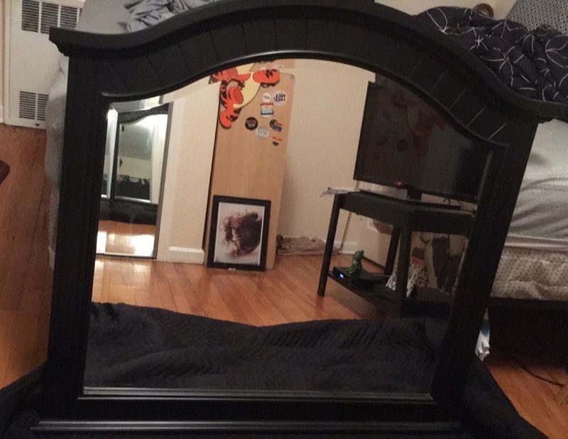 Black Wooden Mirror Frame
